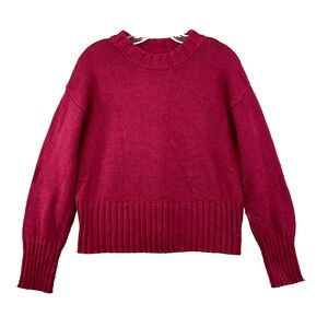 Gap Crewneck Sweater Womens Small Red Tight Knit Relaxed Classic Outdoor Winter